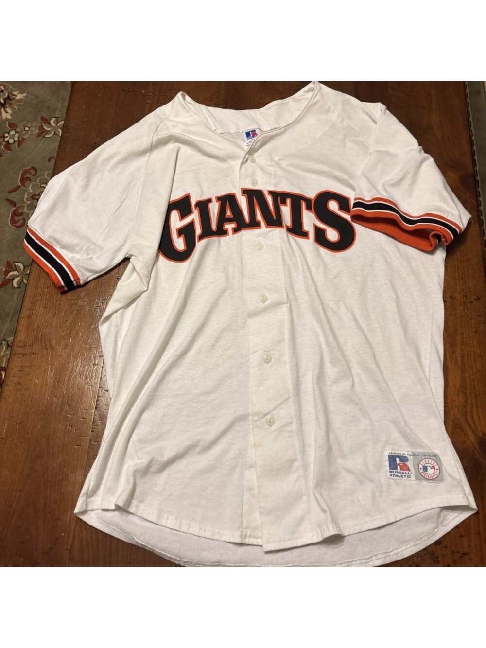 Russell Athletics Giants Baseball Jersey White Cotton Size Large 1990’s